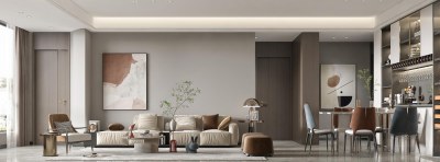 现代客餐厅3D模型下载